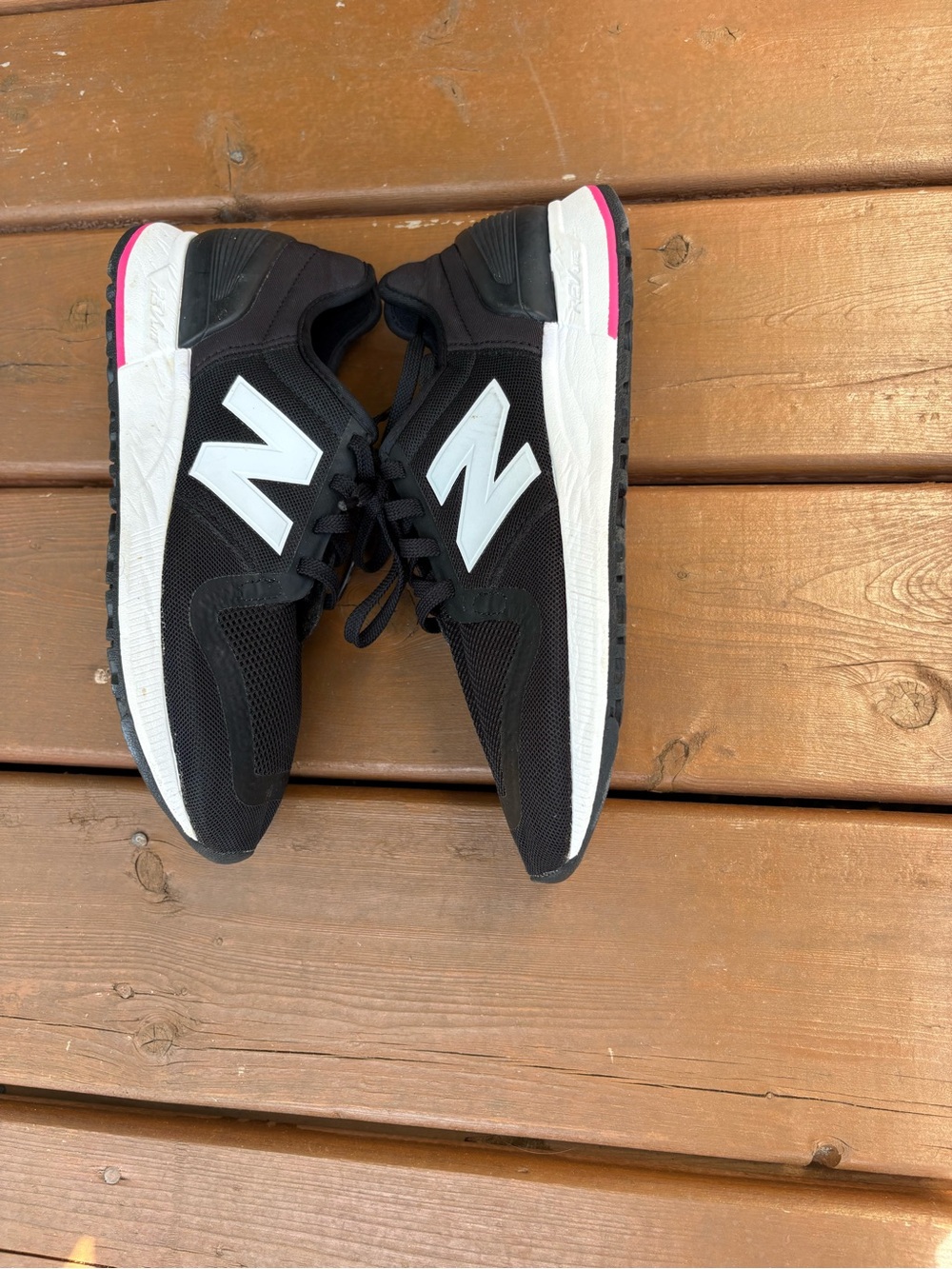 NEW BALANCE 247S LOW TRAINERS SPORTS SNEAKER WOMEN SHOES BALCK/PINK SIZE 9 - Picture 7 of 13